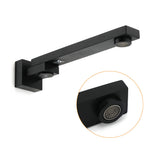 Matte Black Square Wall Mounted Bath Spout Outlet 180 Degree Swivel