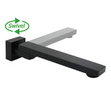 Matte Black Square Wall Mounted Bath Spout Outlet 180 Degree Swivel