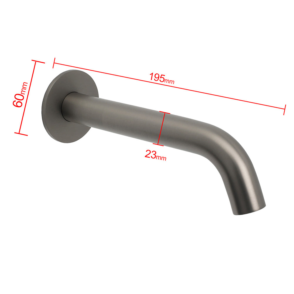 Gun Metal Grey Round Curved Bath Spout image 2