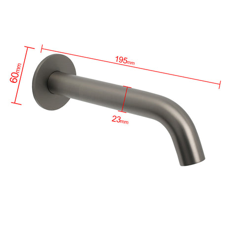 Gun Metal Grey Round Curved Bath Spout image 2
