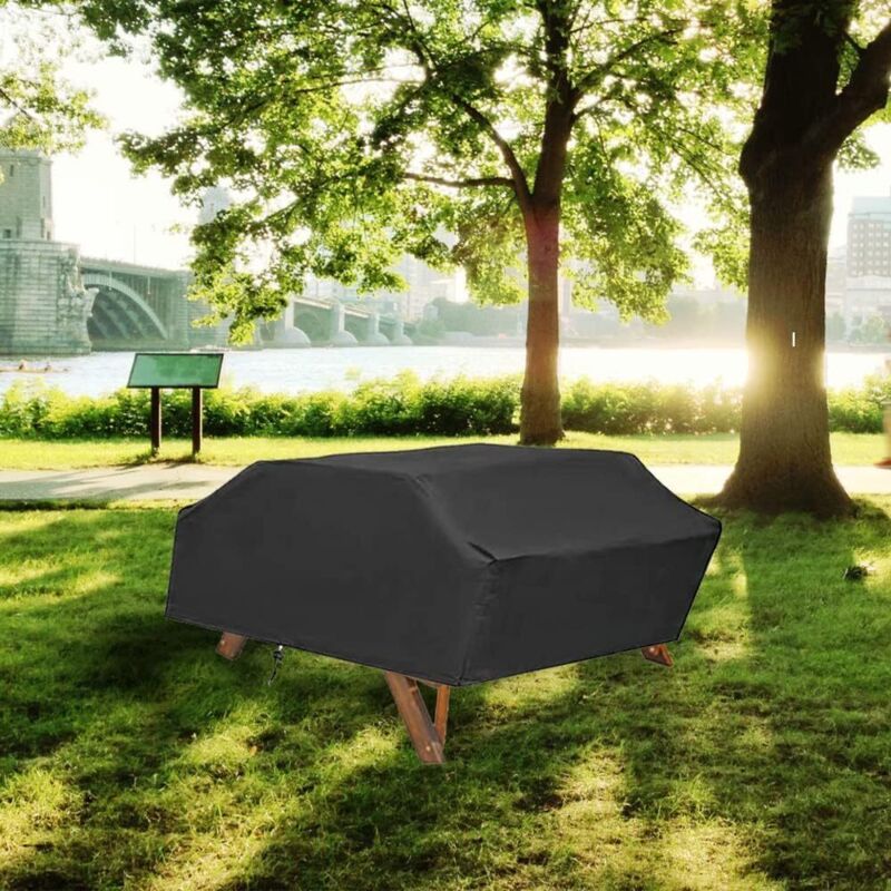 Rectangular Table Cover Oxford 210D Black 185 x 150 x 80cm