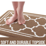 Washable Indoor Door Mat, Brown Geometric 50x80cm
