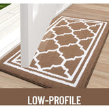 Washable Indoor Door Mat, Brown Geometric 50x80cm