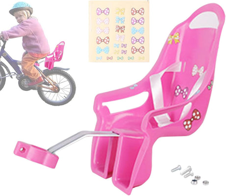Kids Doll Bike Seat with DIY Decal Stickers, Pink