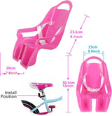 Kids Doll Bike Seat with DIY Decal Stickers, Pink