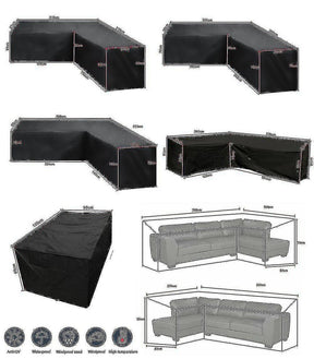 L Shape Corner Sofa Cover Oxford 210D Black 215 x 215 x 87cm