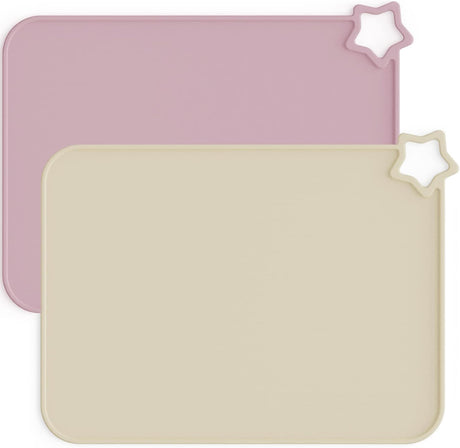 Silicone baby placemat two pack in light mauve