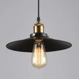 Industrial metal pendant light in black