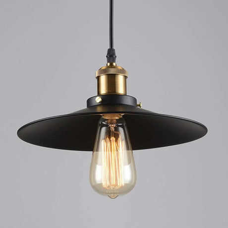 Industrial metal pendant light in black