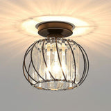 Mini crystal chandelier in black