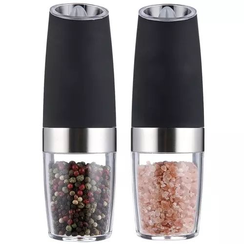Cefalu Salt and Pepper Grinder Set, Electric, Ceramic Core, Black, 50ml, 2pcs