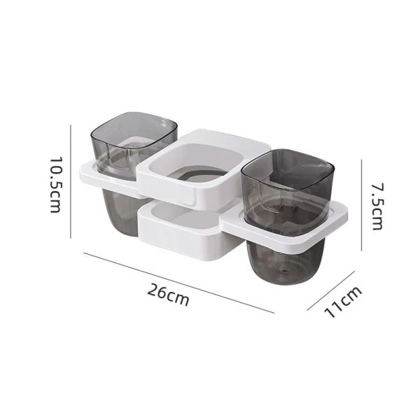 Side profile of the low white bathroom countertop organiser