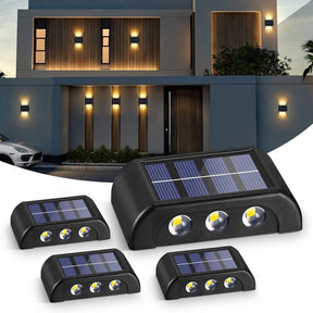 Solar Up Down Wall Light Warm White IP65 4 Pack