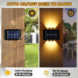 Solar Up Down Wall Light Warm White IP65 4 Pack