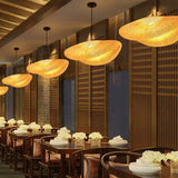 Bamboo rattan pendant light, interior setting