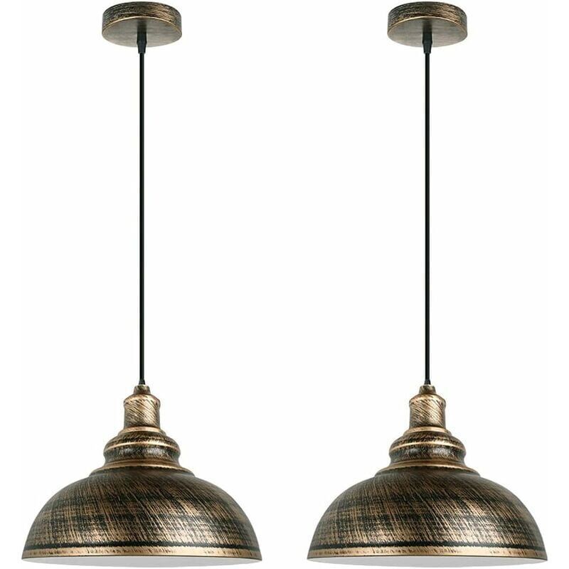 Silver industrial pendant light, detail view