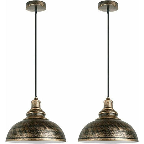 Silver industrial pendant light, detail view