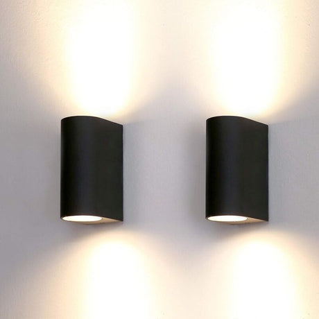 2 Pack Outdoor Up Down Wall Lights Aluminium GU10 Black wall sconce 1