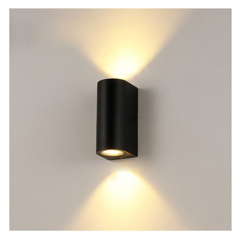 2 Pack Outdoor Up Down Wall Lights Aluminium GU10 Black wall sconce 2