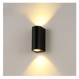 2 Pack Outdoor Up Down Wall Lights Aluminium GU10 Black wall sconce 2