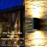 2 Pack Outdoor Up Down Wall Lights Aluminium GU10 Black wall sconce 3