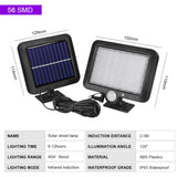 Ceglie Solar Motion Sensor Wall Light, 56 LED, IP65