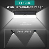 Solar Wall Light 118 LED Motion Sensor IP65 1000 Lumens outdoor light 4