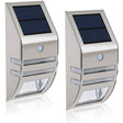 2 Pack Solar Wall Lights Motion Sensor Stainless Steel outdoor light 1