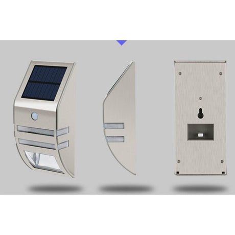 2 Pack Solar Wall Lights Motion Sensor Stainless Steel outdoor light 2