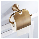 Bonifacio Toilet Paper Holder, Brass Lid, Wall Mounted, Antique Brass