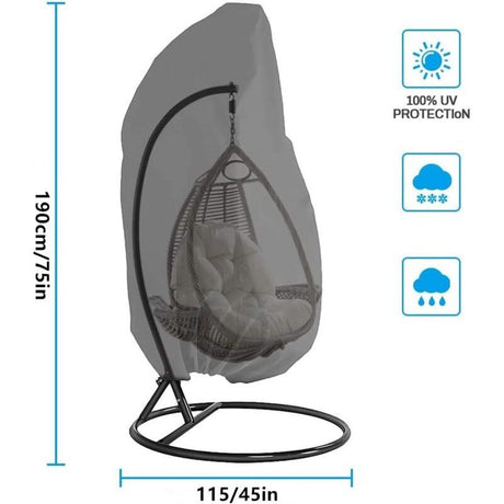 Hanging Egg Chair Cover Oxford 210D, Grey 190 x 115cm