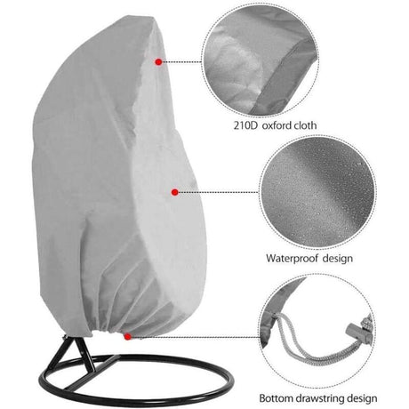 Hanging Egg Chair Cover Oxford 210D, Grey 190 x 115cm