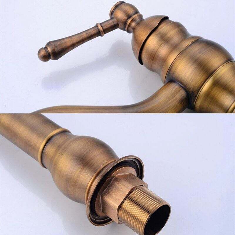 Retro Single Lever Basin Mixer Tap, Brushed Bronze