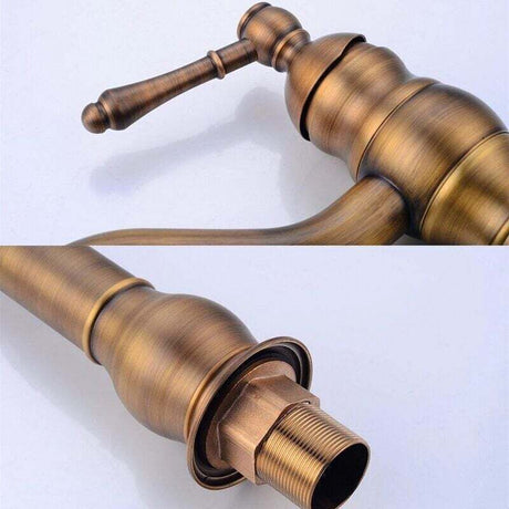 Retro Single Lever Basin Mixer Tap, Brushed Bronze
