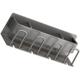 Four cups stored upside down in the grey wall mounted toothbrush holder to drain