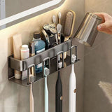 Close up of the grey aluminium bracket and its adhesive wall fixing