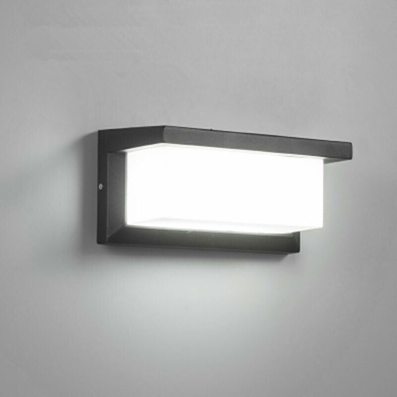 Anthracite LED outdoor wall light with cool white glow