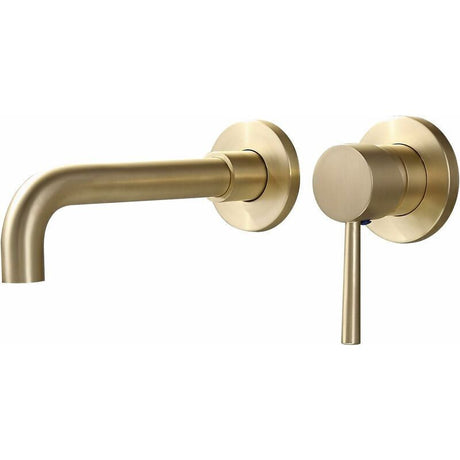 Wall Mounted Swivel Spout Basin Mixer Tap, Brushed Brass