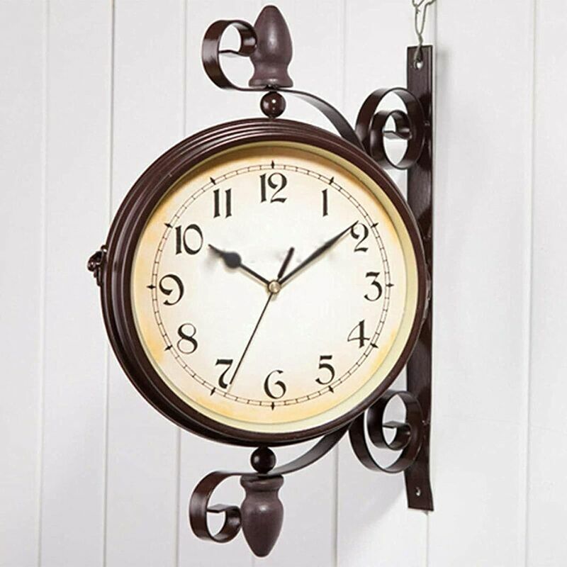 Double Sided Vintage Outdoor Garden Wall Clock