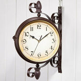 Double Sided Vintage Outdoor Garden Wall Clock