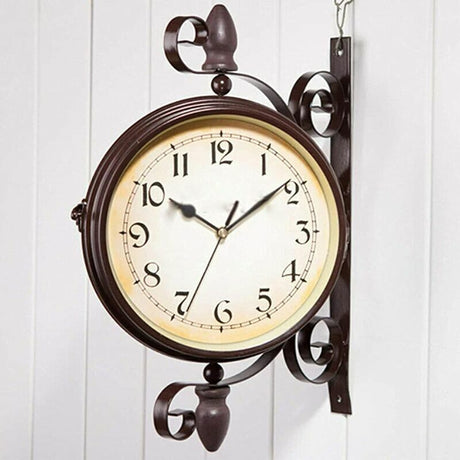 Double Sided Vintage Outdoor Garden Wall Clock