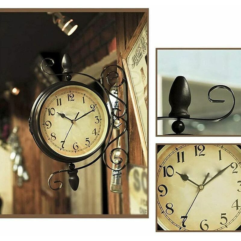 Double Sided Vintage Outdoor Garden Wall Clock