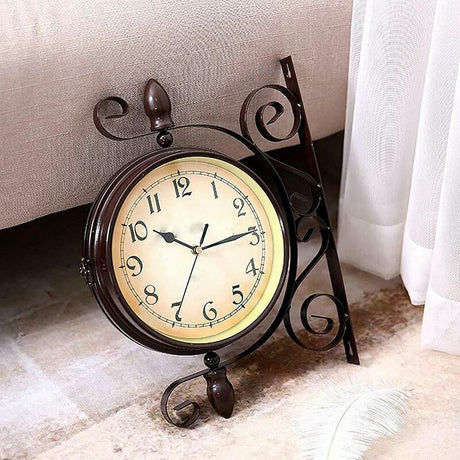 Double Sided Vintage Outdoor Garden Wall Clock