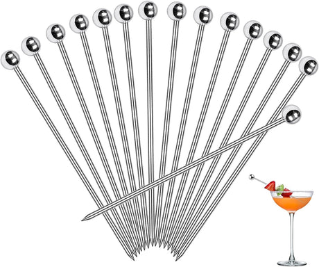 Stainless steel cocktail picks 30 pack - view 1