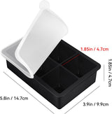 Aracena Silicone Ice Cube Tray, 2 Inch, 6 Cavity, Lidded