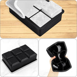 Aracena Silicone Ice Cube Tray, 2 Inch, 6 Cavity, Lidded