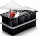 Vezelay large silicone ice cube tray set of two stackable trays with lids for whisky and cocktails
