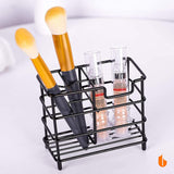 Dimension diagram of the black toothbrush holder at 12.2 by 6 by 10.5 cm