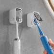 Pack of two single slot wall mounted toothbrush holders with covers