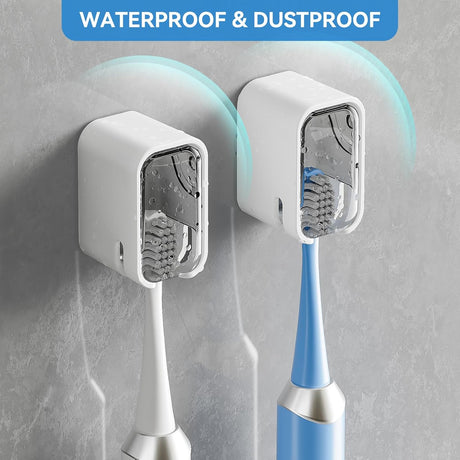 Single toothbrush holder with the cover slid closed over the bristles